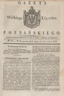 Gazeta Wielkiego Xięstwa Poznańskiego. 1838, № 12 (15 stycznia)