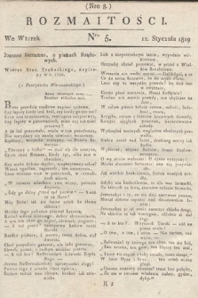 Rozmaitości : oddział literacki Gazety Lwowskiej. 1819, nr 5