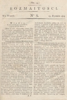 Rozmaitości : oddział literacki Gazety Lwowskiej. 1819, nr 8