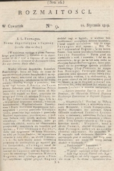 Rozmaitości : oddział literacki Gazety Lwowskiej. 1819, nr 9