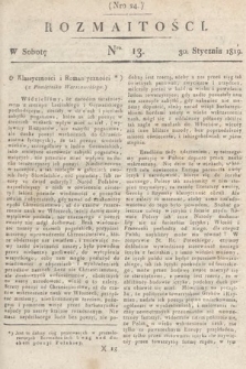 Rozmaitości : oddział literacki Gazety Lwowskiej. 1819, nr 13