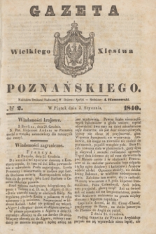 Gazeta Wielkiego Xięstwa Poznańskiego. 1840, № 2 (3 stycznia)
