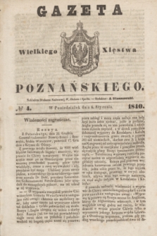 Gazeta Wielkiego Xięstwa Poznańskiego. 1840, № 4 (6 stycznia)