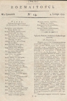 Rozmaitości : oddział literacki Gazety Lwowskiej. 1819, nr 14