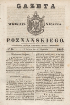 Gazeta Wielkiego Xięstwa Poznańskiego. 1840, № 9 (11 stycznia)