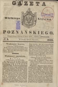Gazeta Wielkiego Xięstwa Poznańskiego. 1839, № 1 (2 stycznia)