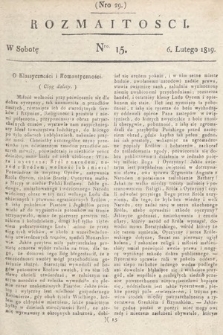 Rozmaitości : oddział literacki Gazety Lwowskiej. 1819, nr 15