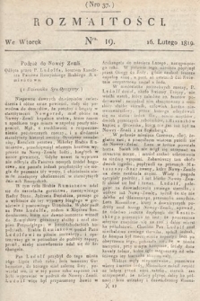 Rozmaitości : oddział literacki Gazety Lwowskiej. 1819, nr 19