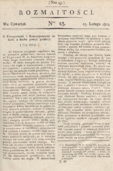 Rozmaitości : oddział literacki Gazety Lwowskiej. 1819, nr 23