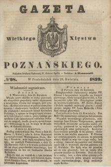 Gazeta Wielkiego Xięstwa Poznańskiego. 1839, № 98 (29 kwietnia)