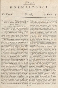 Rozmaitości : oddział literacki Gazety Lwowskiej. 1819, nr 28