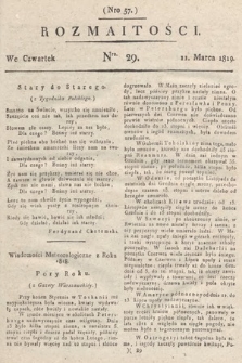 Rozmaitości : oddział literacki Gazety Lwowskiej. 1819, nr 29