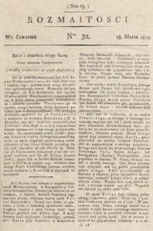 Rozmaitości : oddział literacki Gazety Lwowskiej. 1819, nr 32