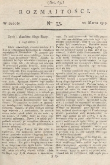 Rozmaitości : oddział literacki Gazety Lwowskiej. 1819, nr 33