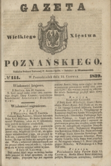 Gazeta Wielkiego Xięstwa Poznańskiego. 1839, № 144 (24 czerwca)