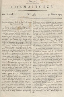 Rozmaitości : oddział literacki Gazety Lwowskiej. 1819, nr 36