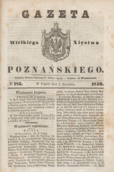 Gazeta Wielkiego Xięstwa Poznańskiego. 1840, № 183 (7 sierpnia)