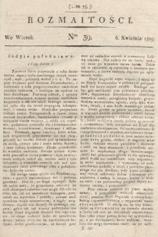 Rozmaitości : oddział literacki Gazety Lwowskiej. 1819, nr 39