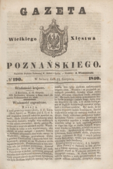 Gazeta Wielkiego Xięstwa Poznańskiego. 1840, № 190 (15 sierpnia)