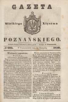 Gazeta Wielkiego Xięstwa Poznańskiego. 1840, № 203 (31 sierpnia)