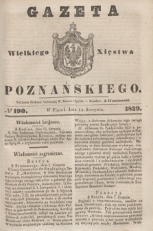 Gazeta Wielkiego Xięstwa Poznańskiego. 1839, № 190 (16 sierpnia)