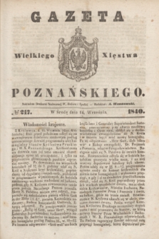 Gazeta Wielkiego Xięstwa Poznańskiego. 1840, № 217 (16 września)