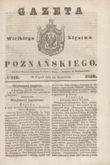 Gazeta Wielkiego Xięstwa Poznańskiego. 1840, № 219 (18 września)