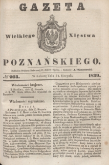 Gazeta Wielkiego Xięstwa Poznańskiego. 1839, № 203 (31 sierpnia)