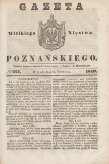 Gazeta Wielkiego Xięstwa Poznańskiego. 1840, № 223 (23 września)