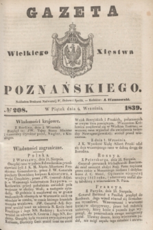 Gazeta Wielkiego Xięstwa Poznańskiego. 1839, № 208 (6 września)