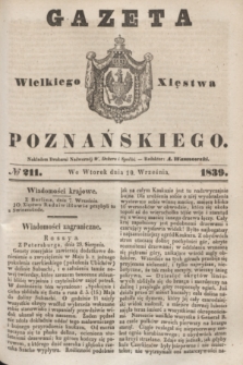 Gazeta Wielkiego Xięstwa Poznańskiego. 1839, № 211 (10 września)