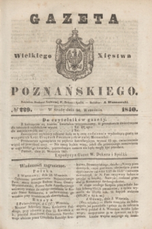 Gazeta Wielkiego Xięstwa Poznańskiego. 1840, № 229 (30 września)
