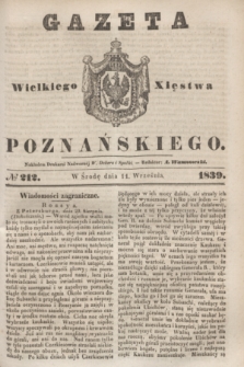 Gazeta Wielkiego Xięstwa Poznańskiego. 1839, № 212 (11 września)