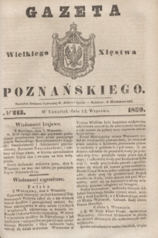 Gazeta Wielkiego Xięstwa Poznańskiego. 1839, № 213 (12 września)