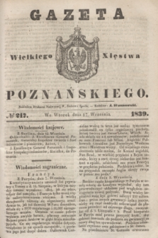 Gazeta Wielkiego Xięstwa Poznańskiego. 1839, № 217 (17 września)