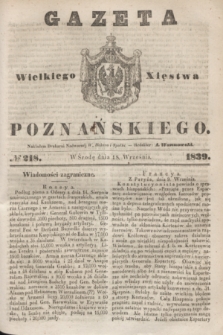Gazeta Wielkiego Xięstwa Poznańskiego. 1839, № 218 (18 września)