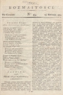 Rozmaitości : oddział literacki Gazety Lwowskiej. 1819, nr 49