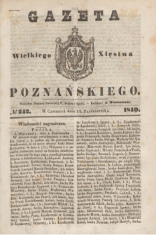 Gazeta Wielkiego Xięstwa Poznańskiego. 1840, № 242 (15 października)