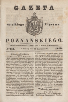 Gazeta Wielkiego Xięstwa Poznańskiego. 1840, № 244 (17 października)