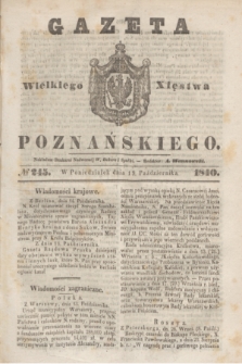 Gazeta Wielkiego Xięstwa Poznańskiego. 1840, № 245 (19 października)