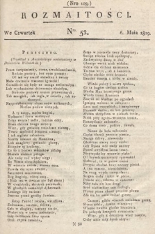 Rozmaitości : oddział literacki Gazety Lwowskiej. 1819, nr 52