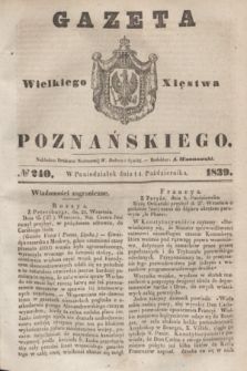 Gazeta Wielkiego Xięstwa Poznańskiego. 1839, № 240 (14 października)