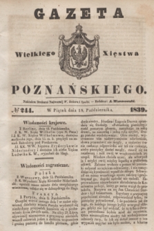 Gazeta Wielkiego Xięstwa Poznańskiego. 1839, № 244 (18 października)