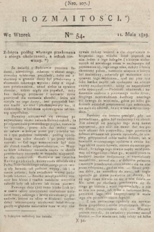 Rozmaitości : oddział literacki Gazety Lwowskiej. 1819, nr 54
