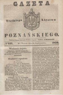 Gazeta Wielkiego Xięstwa Poznańskiego. 1839, № 247 (22 października)
