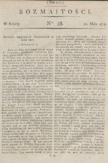 Rozmaitości : oddział literacki Gazety Lwowskiej. 1819, nr 58