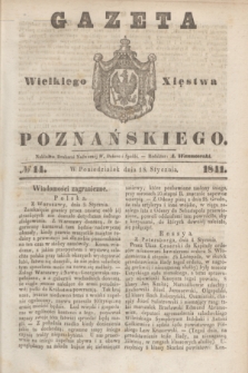 Gazeta Wielkiego Xięstwa Poznańskiego. 1841, № 14 (18 stycznia)