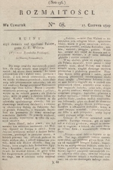 Rozmaitości : oddział literacki Gazety Lwowskiej. 1819, nr 68