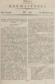 Rozmaitości : oddział literacki Gazety Lwowskiej. 1819, nr 70