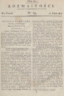 Rozmaitości : oddział literacki Gazety Lwowskiej. 1819, nr 84